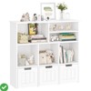 Toy Storage Bookcase with 3 Movable Drawers, Hidden Wheels, White Organizer for Playroom or Bedroom - 2 of 4