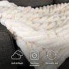 Lavish Home 60x70in Faux Fur Throw Blanket, Ivory - 3 of 4