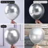 PartyWoo Balloons Metallic Silver Chrome 36 18 12 10 5 Inch 100 pcs - 3 of 4
