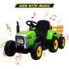 12V Kids Ride On Tractor,Battery Powered Electric Tractor with Trailer, Dual Motors, 3-Gear Shift, 7 Led Headlights, and Mp3 Player - 3 of 4