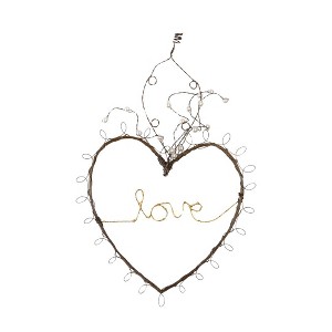 Transpac Wire Love Heart w/Antiqued Red Beads Home Decorations Valentines - 1 of 1
