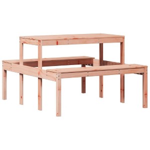vidaXL Picnic Table Natural Solid Pine Wood Medium Seats Many - 1 of 4