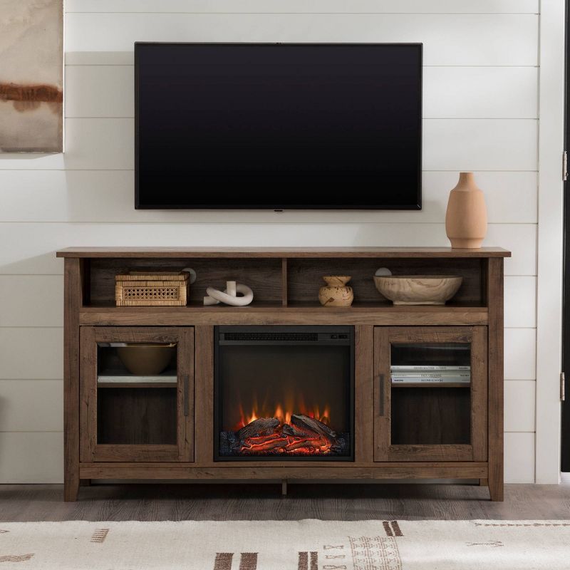Ackerman Modern Transitional Tall with Electric Fireplace TV Stand for TVs up to 65" - Saracina Home, 3 of 14