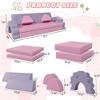 INFURNIC Baby and Toddler Learning Toys Multi Functional Foam Play Couch for Active Indoor Development, Pink, 57"*24"*16" - 2 of 4