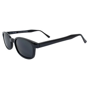 The Original X-KD's Biker Shades Sunglasses By PCSUN 20% Larger Black Frame w/ Super Dark Lens - 1 of 4