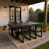 Modern 5 PCS Outdoor Dining Set, Rectangular Dining Table with Umbrella Hole, Dining Armless Chair with HDPE Frame-Coolbibila - 3 of 4