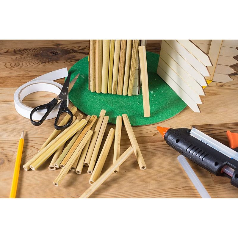Juvale 100 Pack Wood Bamboo Sticks for Crafts, DIY Bee Houses, Jewelry, Projects (5.2 In), 3 of 8