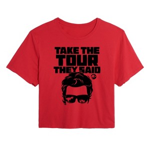 Women's - Jurassic Park - Take The Tour They Said- Juniors Cropped Graphic T-Shirt Cropped Graphic T-Shirt - 1 of 3