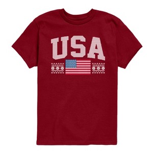 Boys' - Instant Message - USA Sport Sweater Short Sleeve Graphic T-Shirt - 1 of 4