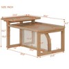 Farmhouse Coffee Table with Storage Rustic Wood Cocktail Table - 4 of 4