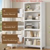 Living Room 71 in Tall Bookcase w/Adjustable Shelves & 31.5 in Width, 5 Tier Farmhouse Bookshelf w/ Wooden Legs, Rustic Vintage Book Shelf - 3 of 4
