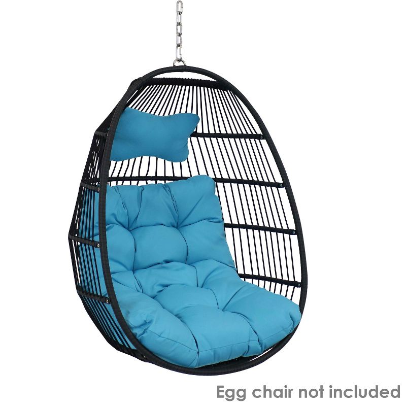 Sunnydaze Indoor/Outdoor Polyester Replacement Julia Hanging Egg Chair Cushion and Headrest Pillow - 2pc, 5 of 9