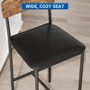 Bar Stools Set of 2, Upholstered Height Bar Stools with Backrest and Footrest, Kitchen Barstools for Island,Counter Bar, Easy Assembly, Rustic Brown - 4 of 4