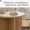 Stead Round Fluted Accent Table Living Room Home Furniture, Small End Table with Solid Wood X-Base (Natural Oak) - 4 of 4
