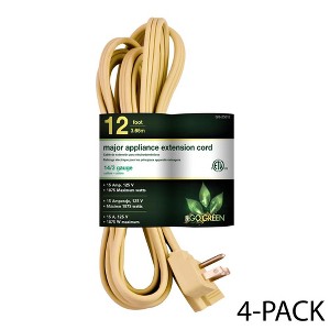 GoGreen Power (GG-25612) 14/3 3' SPT A/C Extension Cord - Beige, 4-Pack - 1 of 4