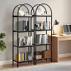 Industrial Open Book Shelves for Living Room,Bookshelf, Arched Bookshelf 4 Tier Bookcase,Display Shelving Unit Storage Rack for Bedroom/Living Room - 2 of 4