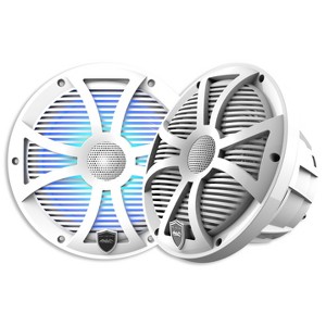 Wet Sounds REVO 8-SWW White Closed SW Grille 8 Inch Marine LED Coaxial Speakers (pair) - 1 of 4