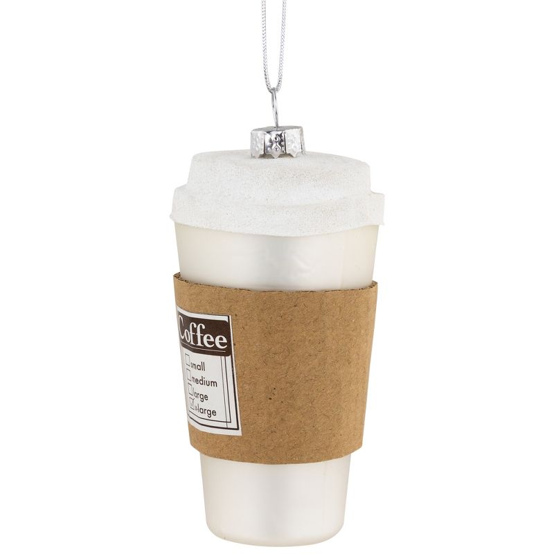 Northlight 4" X-Large Coffee To Go Glass Christmas Ornament, 4 of 7