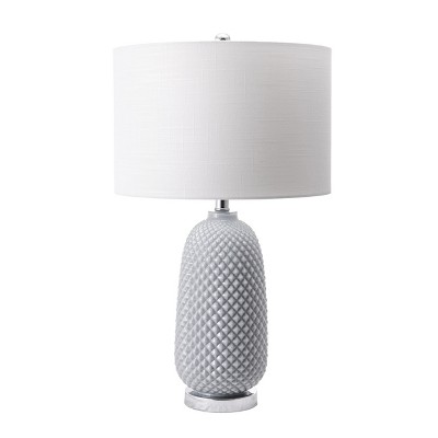 nuLOOM Columbus Glass 26" Table Lamp Lighting - Gray 26" H x 15" W x 15" D