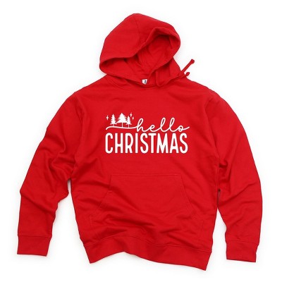Simply Sage Market Women's Graphic Hoodie Hello Christmas Trees