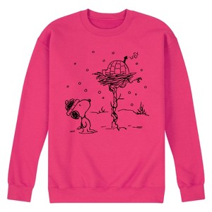 Men's - Peanuts - Snoopy Woodstock Igloo Graphic Fleece Sweatshirt - 1 of 4