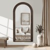 MAYEERTY Full-Length Mirror Solid Wood Outer Step Right Angle Arch Charcoal Baked 71x35x2in No Stand - 2 of 4