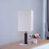 Boersma 26" H Table Lamp, Brown Square Wooden Base with Fabric Shade, Modern Bedside Nightstand Lamp for Bedroom, Living Room, or Office Decor - 2 of 4