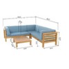 NicBex 4-Piece Sectional Couch with Coffee Table, V-Shaped Outdoor Patio Sofa Set, Acacia Wood Outdoor Sofa Set with Cushions - 2 of 4