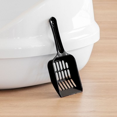 Large White High-Sided Oval Cat Litter Pan with Scoop