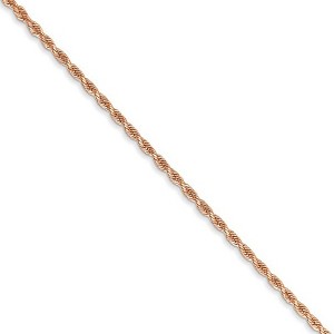 Black Bow Jewelry 1.5mm 14k Rose Gold Solid Diamond Cut Rope Chain Necklace - 1 of 4