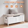 Storage Bench with Seat-100cm Shoe Bench with 2 Safety Hinges,  High-Capacity Chest for Entryway, Living Room, Bedroom, Hallway,white - 2 of 4