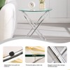 Bekrvio 19.7" Round Glass Gold Side Table with Gold-Plated Metal Ring-Shaped Frame for Living Room - 4 of 4