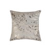 HomeRoots Set of Two 18" Natural and Gold Abstract Cowhide Throw Pillows with Glitter - 4 of 4