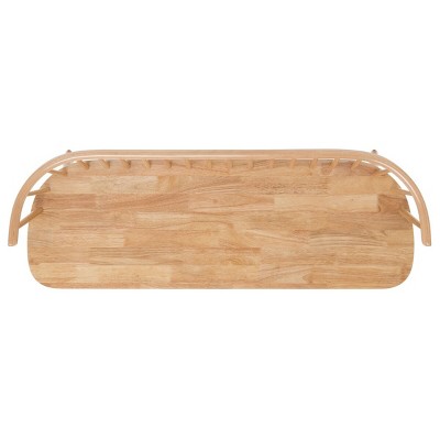 Natural Rubberwood Spindle Back Bench with Tapered Legs