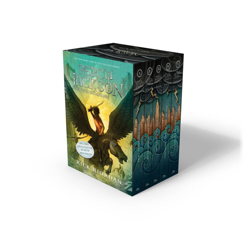 Percy Jackson and the Olympians 5 Book Paperback Boxed Set with poster - by Rick Riordan (Paperback), 1 of 2