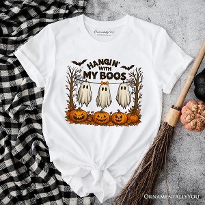 Hanging with My Boos Ghost T-Shirt, Funny Halloween Spooky Season Tee| OrnamentallyYou - 1 of 4