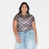 Women's Printed Cap Sleeve Ruff-Collar Blouse - Wild Fable™ - 2 of 4
