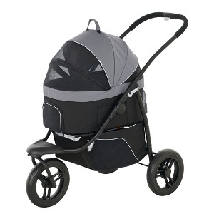 3 in 1 Pet Jogging Stroller for Small Dogs and Cats with Detachable Carrier, Storage Basket - 1 of 4