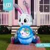 Joiedomi 5/6 FT Easter Inflatable Bunny Outdoor Decoration with Build-in LEDs for Easter Holiday Party Indoor, Outdoor, Yard, Garden, Lawn Decor - 3 of 4