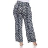 Women's Plus Size Printed Palazzo Pants - White Mark - 4 of 4