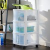 Gracious Living Resin Clear 3 Drawer Storage Chest System with Removable Rolling Casters for Garage, Basement, Utility Room, and Laundry Room, White - 3 of 4