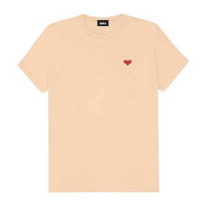 Dalix Pixel Heart Embroidered Lightweight Relaxed Jersey Tee Summer Cute Love Womens - 1 of 4