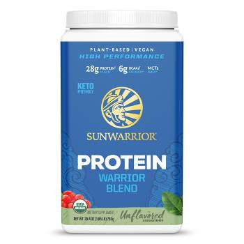 Warrior Blend Protein, Vegan Organic Protein Powder, Unflavored, Sunwarrior