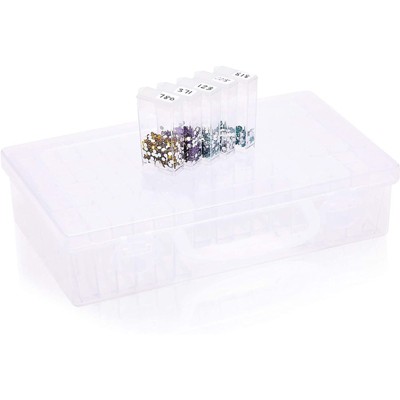 Bright Creations Diamond Painting Storage Container with 64 Grids, 196 Labels, Arts and Crafts (8.75 x 5 x 2.1 in)