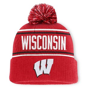 NCAA Wisconsin Badgers Cuffed Knit Pom Beanie - 1 of 2