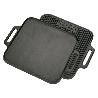 Bayou Classic Cast Iron 14in Reversible Square Griddle