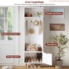3-in-1 74-inch Hall Tree w/ Bench and Storage, Entryway Coat Rack w/Shoe Bench, Featuring 4 Gold Hooks and Metal Legs - 4 of 4