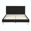 Gulches Queen Size Platform Bed Frame - Upholstered Headboard, Wood Slats Support Black Spacious Under-Bed - 3 of 4