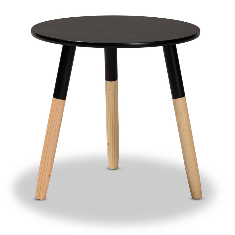 Photos - Coffee Table Obert Two-Tone Wood  Black/Oak Brown - Baxton Studio