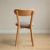 Vynxaria Set of 4 Natural Oak Dining Chairs with Upholstered Seat - 4 of 4